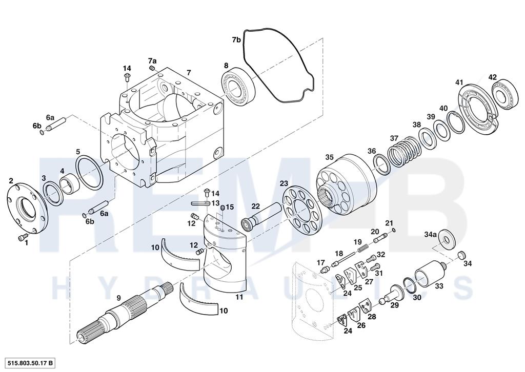 HOUSING, DRIVE SHAFT, CRADLE AND PORT PLATE