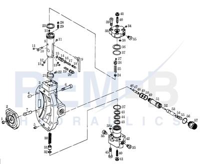 PORT PLATE HOUSING AND POWER CONTROL WITH HYDRAULI