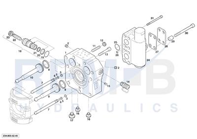 REAR COVER, PRESSURE CONTROL VALVE AND BRAKE VALVE