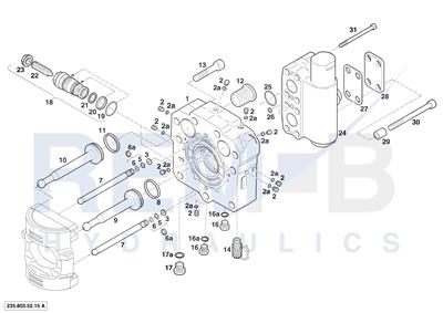 REAR COVER, PRESSURE CONTROL VALVE AND BRAKE VALVE