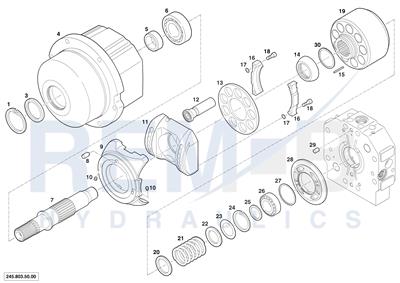 HOUSING, DRIVE SHAFT, CRADLE AND PORT PLATE