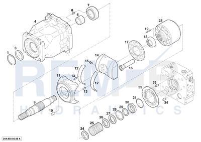 HOUSING, DRIVE SHAFT, CRADLE AND PORT PLATE