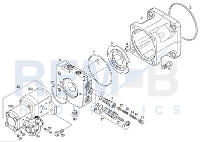 HOUSING, PORT PLATE, PORT PLATE HOUSING AND GEAR P