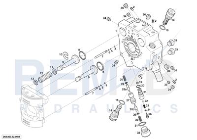 REAR COVER AND VALVE (268.000.25.00/01)