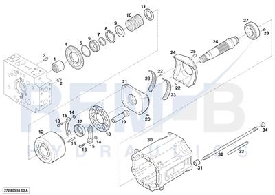 HOUSING, DRIVE SHAFT, CRADLE AND PORT PLATE (PUMP 