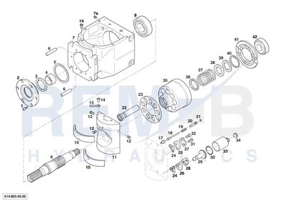 HOUSING, DRIVE SHAFT, CRADLE AND PORT PLATE