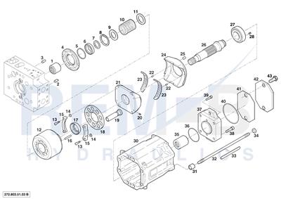 HOUSING, DRIVE SHAFT, CRADLE AND PORT PLATE (PUMP 