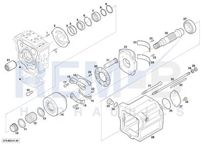 HOUSING, DRIVE SHAFT, CRADLE AND PORT PLATE (PUMP 