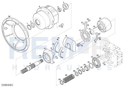 INTERMEDIATE HOUSING, HOUSING, DRIVE SHAFT, CRADLE