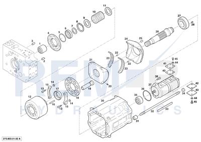 HOUSING, DRIVE SHAFT, CRADLE AND PORT PLATE (PUMP 