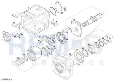 ROTARY GROUP AND HOUSING (MOTOR 2)