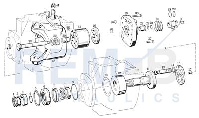 DRIVE SHAFT, PORT PLATE AND PUMP HOUSING