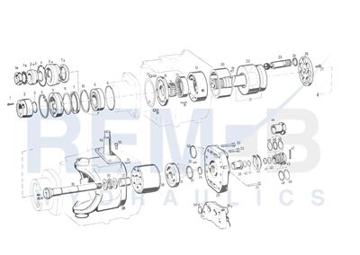 DRIVE SHAFT, PORT PLATE AND PUMP HOUSING