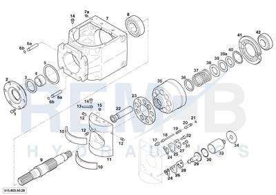 HOUSING, DRIVE SHAFT, CRADLE AND PORT PLATE