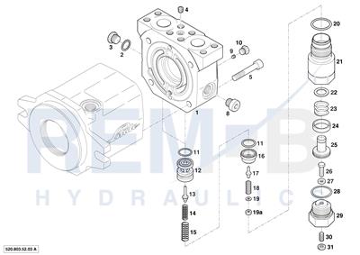 REAR COVER AND VD20-03 WITH PRESSURE CONTROL (UNF)