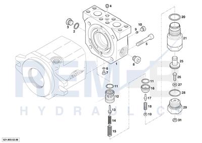 REAR COVER AND VD20-03 WITH PRESSURE CONTROL