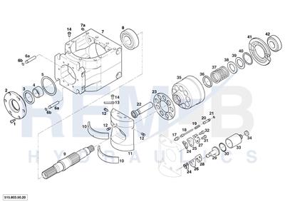 HOUSING, DRIVE SHAFT, CRADLE AND PORT PLATE