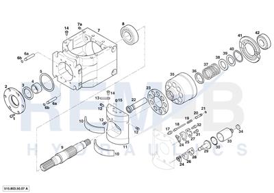 HOUSING, DRIVE SHAFT, CRADLE AND PORT PLATE