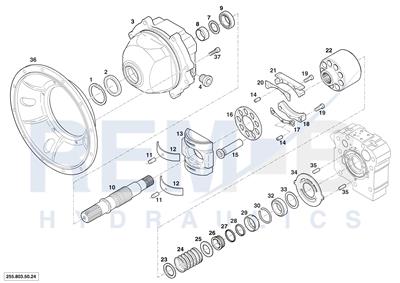 HOUSING, DRIVE SHAFT, CRADLE AND PORT PLATE